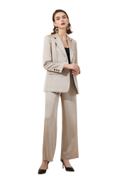 Champagne Wide Leg Loose Fit Pantsuit - FashionByTeresa